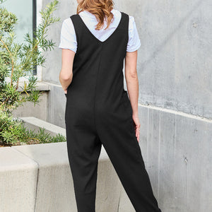 Double Take Full Size Sleeveless Straight Jumpsuit