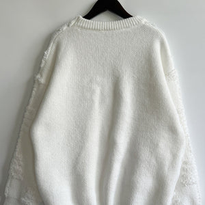 Pearl Detail Round Neck Long Sleeve Sweater