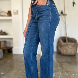 Judy Blue Full Size High Waist Front Seam Detail Straight Jeans