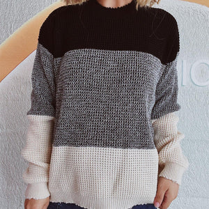 Color Block Long Sleeve Sweater