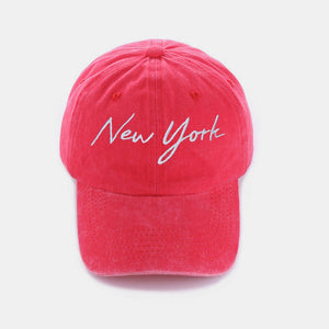 Zenana Washed Embroidered City Baseball Cap