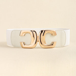 Zinc Alloy Buckle Elastic Wide Belt