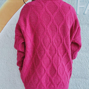 Diamond Round Neck Long Sleeve Sweater