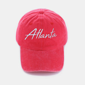 Zenana Washed ATLANTA Embroidered Baseball Cap