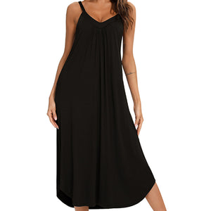 V-Neck Midi Lounge Dress