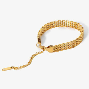 18K Gold-Plated Wide Chain Bracelet