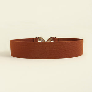 Geometric Buckle Elastic Wide Belt