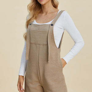 Double Take Full Size Texture Sleeveless Romper