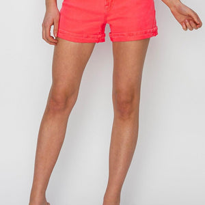 RISEN Full Size High Rise Cuffed Denim Shorts