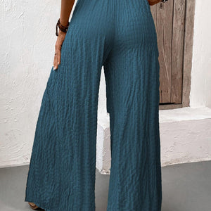 Honey Tied Slit Wide Leg Pants