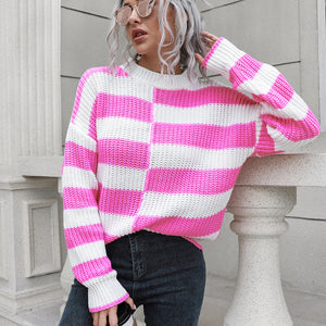 Two-Tone Dropped Shoulder Sweater