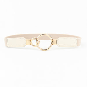 Double Ring Buckle Elastic PU Belt