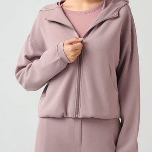 Millennia Zip Up Dropped Shouder Active Hooded