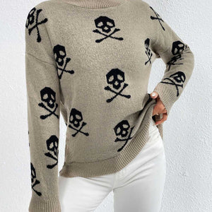 Patterned Drop Shoulder Sweater