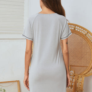 Round Neck Short Sleeve Lounge Dress