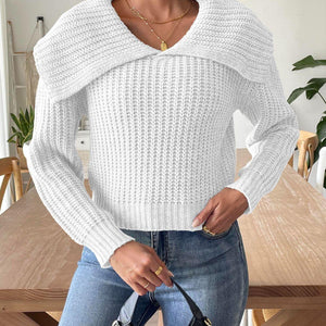 Cable-Knit Long Sleeve Sweater