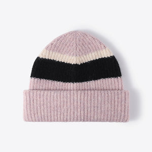 Tricolor Cuffed Knit Beanie