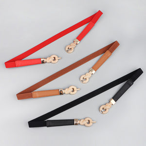 Zinc Alloy Buckle PU Leather Belt