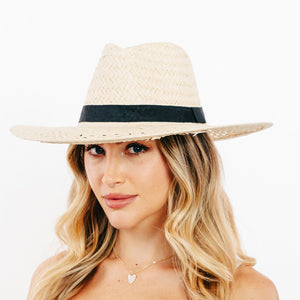 Fame Basket Weave Straw Sun Hat