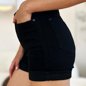 Judy Blue Full Size High Waist Tummy Control Cuffed Denim Shorts