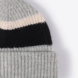 Tricolor Cuffed Knit Beanie