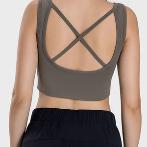 Millennia Crisscross Square Neck Active Tank