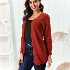 Open Front Long Sleeve Cardigan