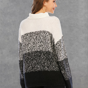 Angel Wings Color Block Turtleneck Sweater