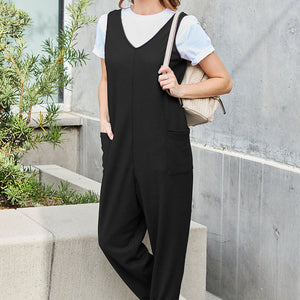 Double Take Full Size Sleeveless Straight Jumpsuit