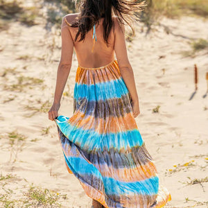 Tie-Dye Halter Neck Dress