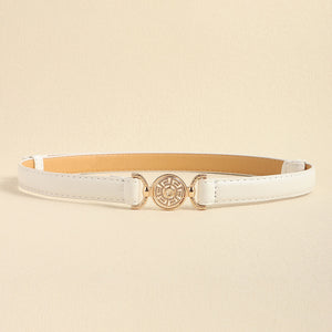 Rhinestone Decor PU Leather Belt