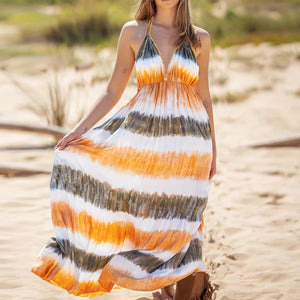 Tie-Dye Halter Neck Dress