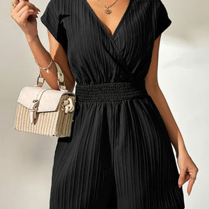 Tied Surplice Short Sleeve Romper