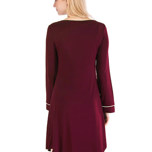 Round Neck Night Dress with Pocket