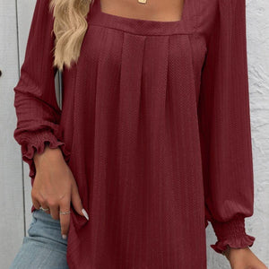 Mandy Square Neck Long Sleeve Top