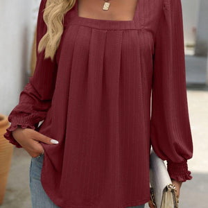 Mandy Square Neck Long Sleeve Top