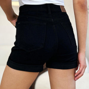 Judy Blue Full Size High Waist Tummy Control Cuffed Denim Shorts