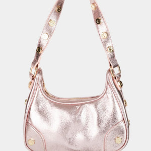 Fame Star Button Trim Hobo Handbag