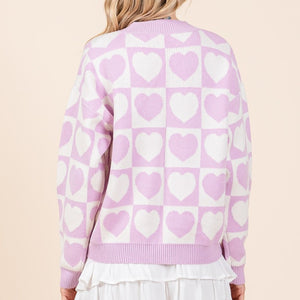 Mittoshop Checkered Heart Button Down Cardigan