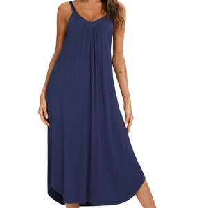 V-Neck Midi Lounge Dress