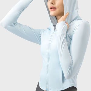 Millennia Pocketed Zip Up Hooded Long Sleeve Active Outerwear