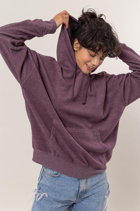 HYFVE Brushed Long Sleeve Hoodie with Kangaroo Pocket