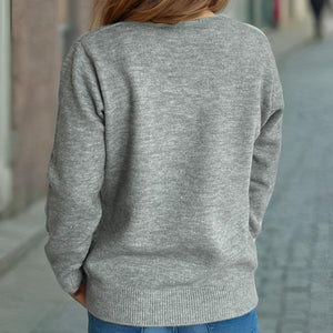 Plant Round Neck Long Sleeve Sweater