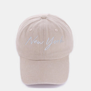 Zenana Washed Embroidered City Baseball Cap