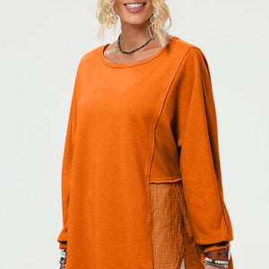 Double Take Full Size Long Sleeve High-Low T-Shirt