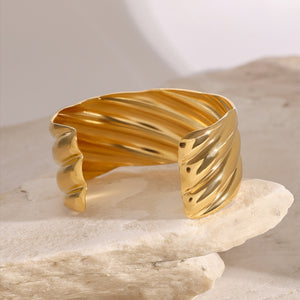 18K Gold-Plated Stainless Steel Open Ring