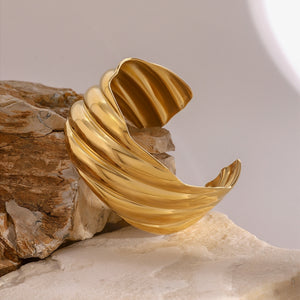 18K Gold-Plated Stainless Steel Open Ring