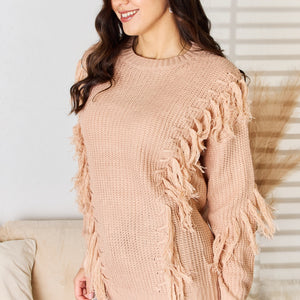 And The Why Tassel Detail Long Sleeve Sweater