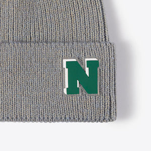 Letter N Patch Cuffed Knit Beanie