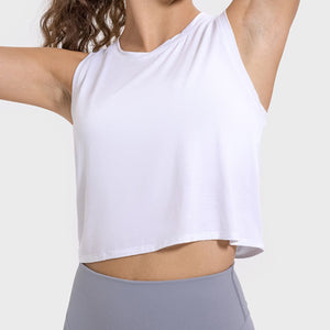 Millennia Drawstring Cutout Round Neck Active Tank